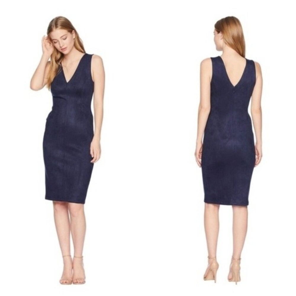 BCBGMaxazria Alda Faux-suede Dress in Dark Navy Size XXS
